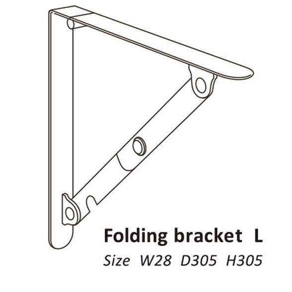 和合商事 Folding bracket 折りたたみ式棚受 L #05 ブラック 2本入 0854-01101｜rcmdhl｜02