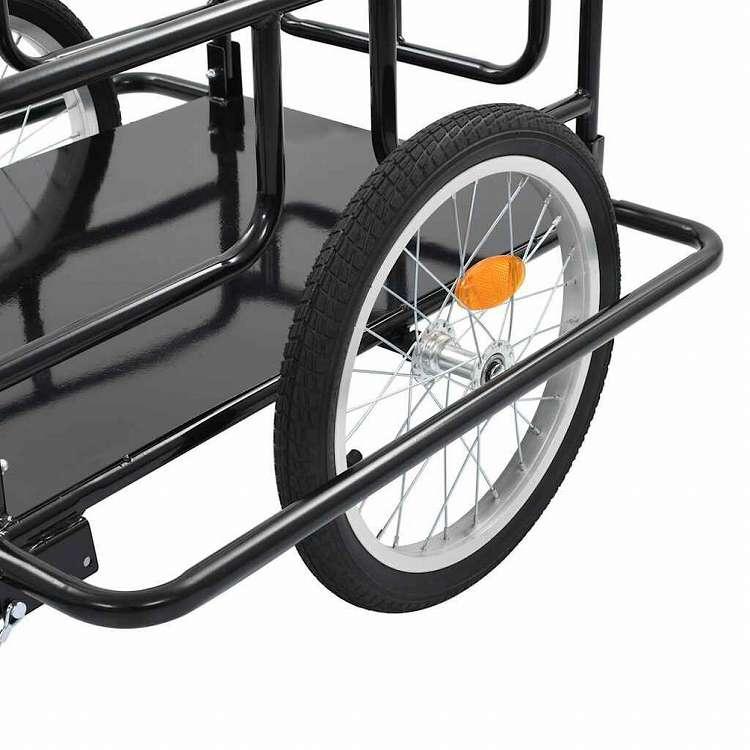 vidaXL 自転車用トレーラー130x73x48.5 cm スチール製 ブラック