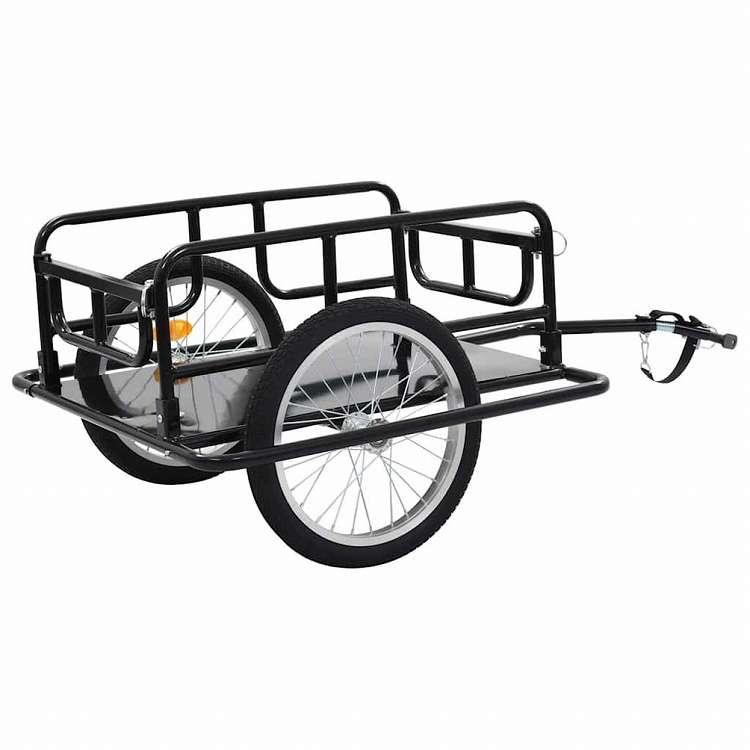 vidaXL 自転車用トレーラー130x73x48.5 cm スチール製 ブラック