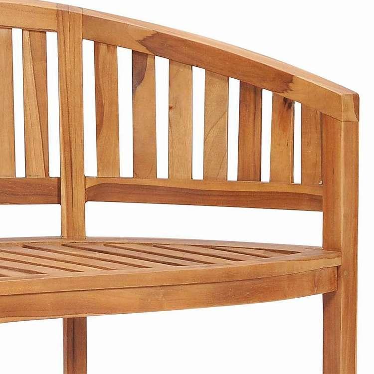 vidaXL バナナベンチ 151cm チーク無垢材 家具 アウトドア家具 屋外椅子 アウトドアベンチ 代引不可の画像