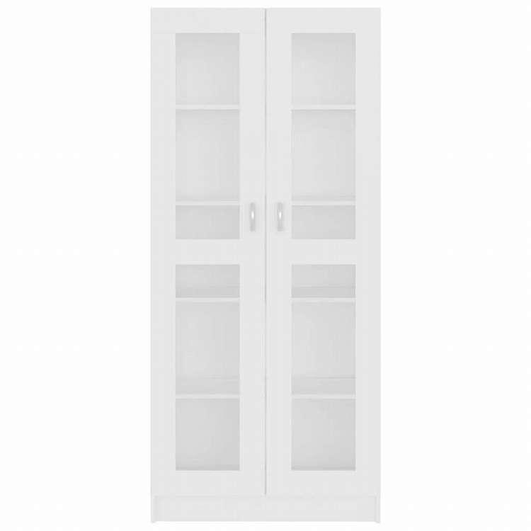 vidaXL ガラスキャビネット ホワイト 82.5x30.5x185.5cm