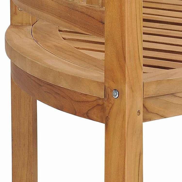 vidaXL バナナベンチ 180cm チーク無垢材 家具 アウトドア家具 屋外椅子 アウトドアベンチ 代引不可の画像
