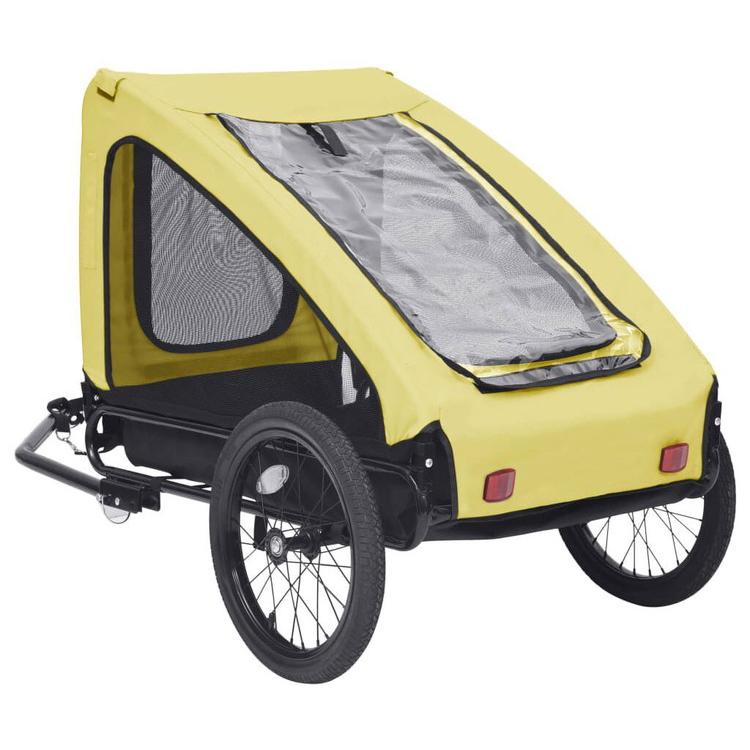 vidaXL 自転車用ペットトレーラー イエロー ブラックAnimals   Pet Suppliesペット用品ペットカート 代引不可_2