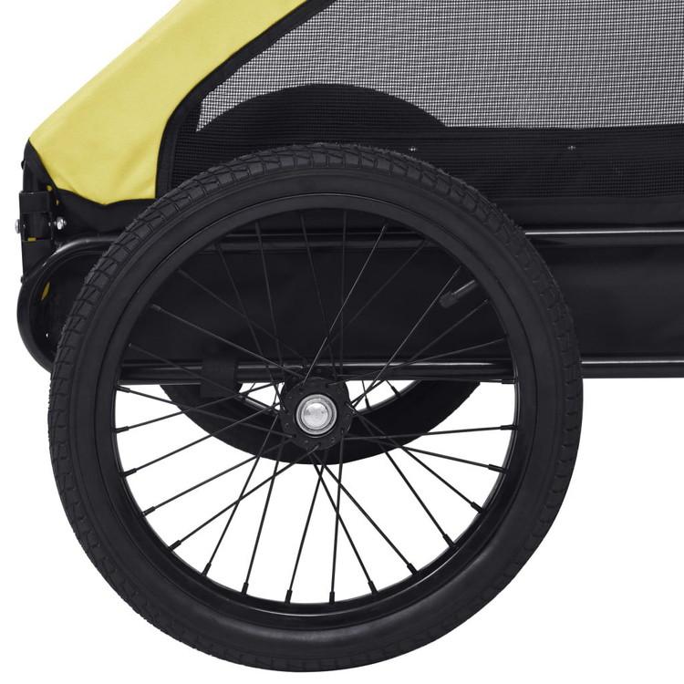vidaXL 自転車用ペットトレーラー イエロー ブラックAnimals   Pet Suppliesペット用品ペットカート 代引不可_7
