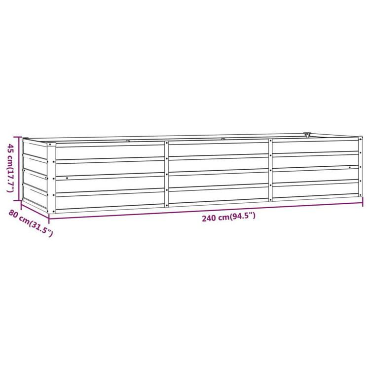 vidaXL ガーデンレイズドベッド ラスティ 240x80x45 cm コルテン鋼ホーム ガーデン芝 ガーデンガーデニング鉢植え・プランター 代引不可_6
