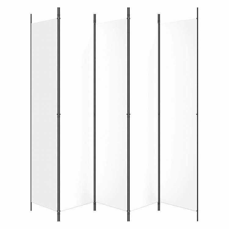 vidaXL 5パネルルームディバイダー ホワイト 250x220 cm ファブリック 家具 間仕切り 代引不可_3