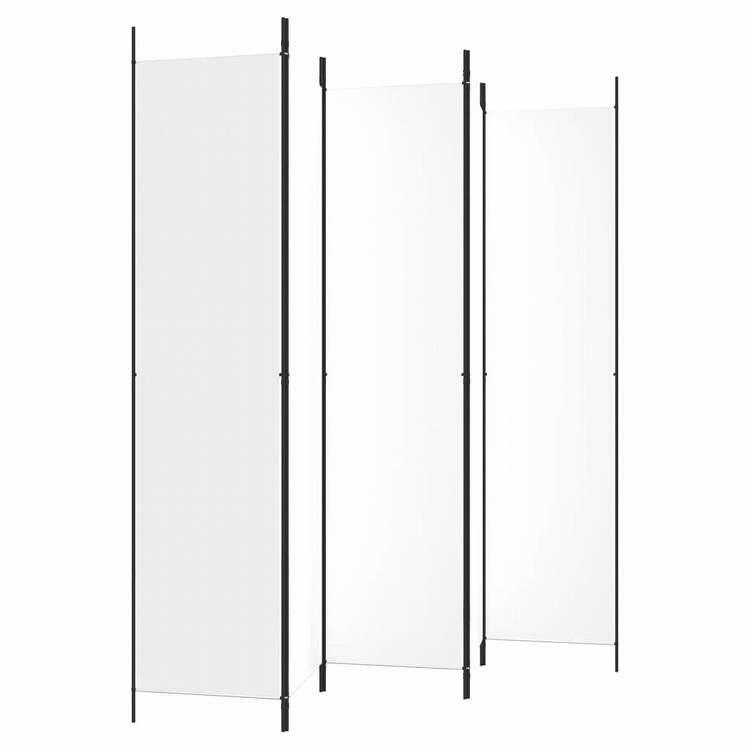 vidaXL 5パネルルームディバイダー ホワイト 250x220 cm ファブリック 家具 間仕切り 代引不可_4