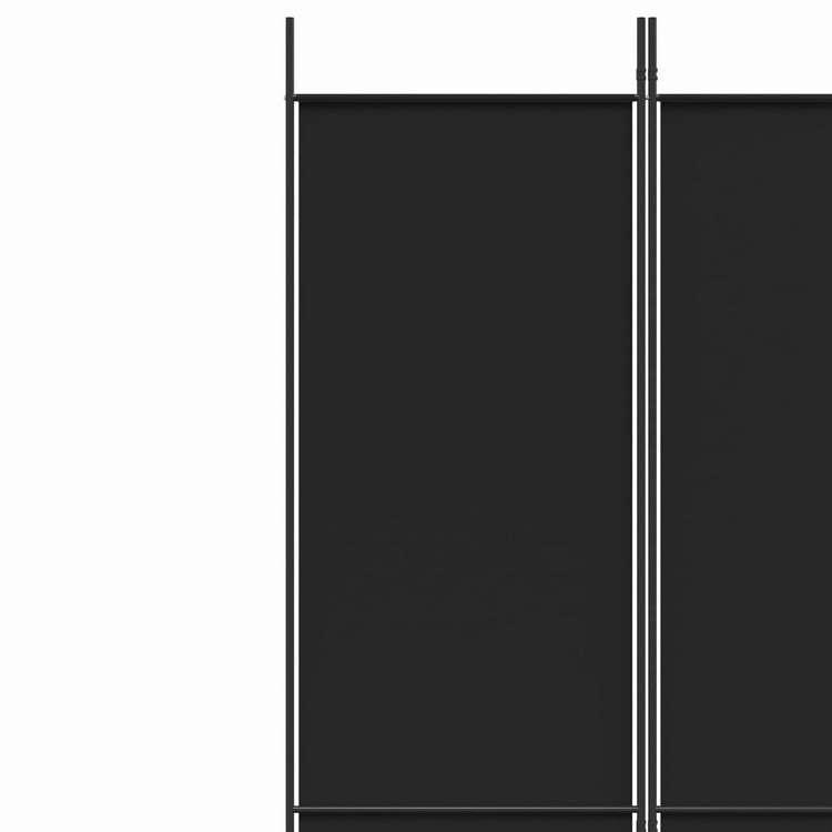 vidaXL 5パネル ルームディバイダー ブラック 250x220 cm ファブリック 家具 間仕切り 代引不可_6