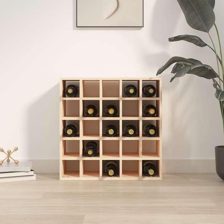 vidaXL ワインキャビネット 56x25x56 cm 無垢材 パイン材 家具 キャビネット 収納 ワイン・スピリッツキャビネット 代引不可の画像