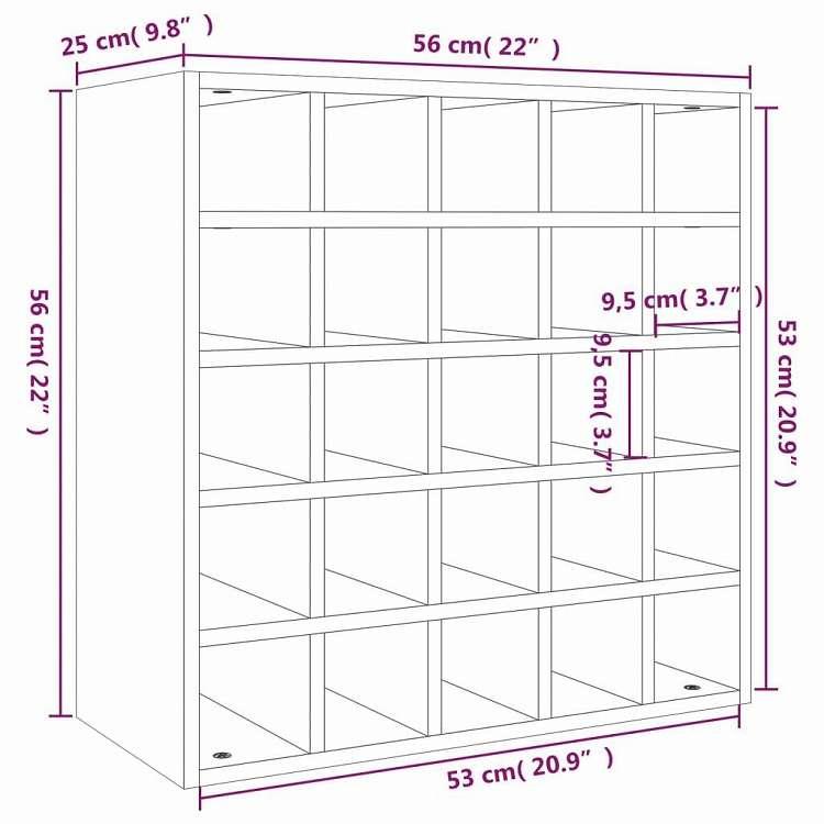 vidaXL ワインキャビネット 56x25x56 cm 無垢材 パイン材 家具 キャビネット 収納 ワイン・スピリッツキャビネット 代引不可の画像