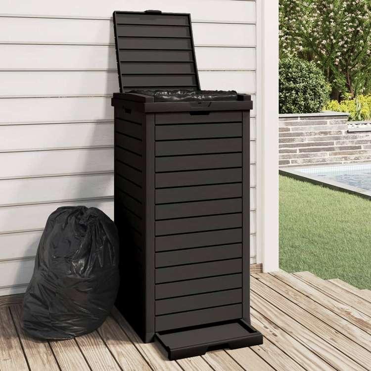 vidaXL 屋外用ゴミ箱 ブラック 41x41x86 cm ポリプロピレン ホーム ガーデン 家事用品 ごみ入れ ごみ箱 代引不可_1