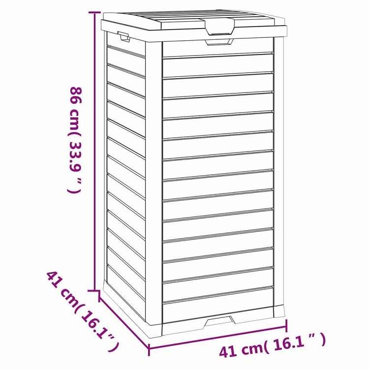 vidaXL 屋外用ゴミ箱 ブラック 41x41x86 cm ポリプロピレン ホーム ガーデン 家事用品 ごみ入れ ごみ箱 代引不可_9