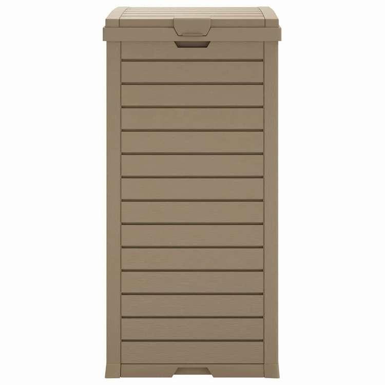 vidaXL 屋外用ゴミ箱 ライトブラウン 41x41x86 cm ポリプロピレン ホーム ガーデン 家事用品 ごみ入れ ごみ箱 代引不可_4