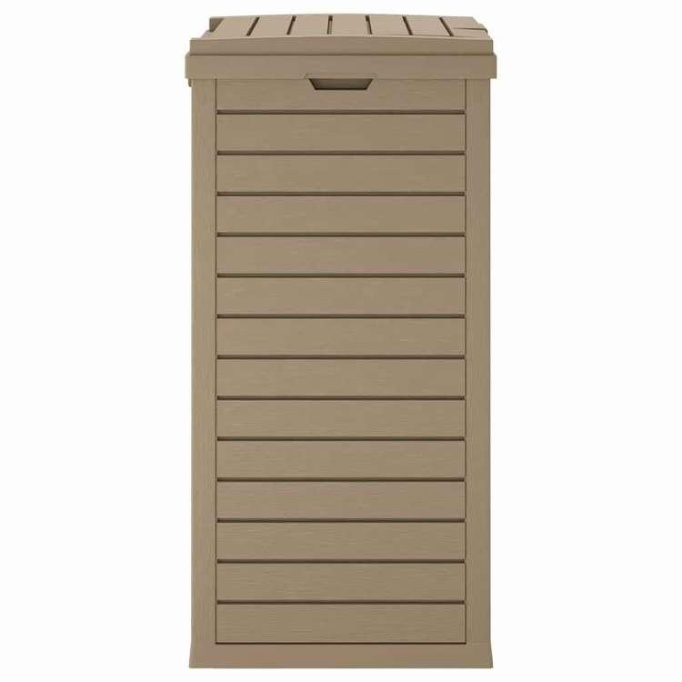 vidaXL 屋外用ゴミ箱 ライトブラウン 41x41x86 cm ポリプロピレン ホーム ガーデン 家事用品 ごみ入れ ごみ箱 代引不可_5