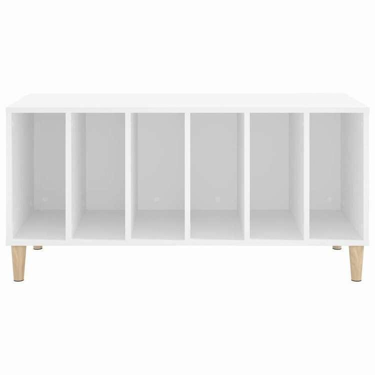 vidaXL レコードキャビネット ホワイト 100x38x48 cm エンジニアードウッド 家具 キャビネット 収納 代引不可の画像