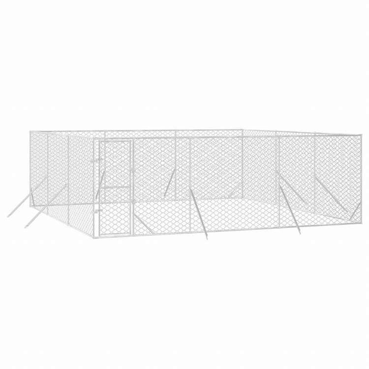 ブランド登録なし - vidaXL 露天用犬掘っ建て小屋 しろがね色 6x6x2m ジンクメッキ鋼製Animals   Pet Supplies 愛玩動物装具 犬装具 犬掘っ建て小屋・ドッグラン 代引不可