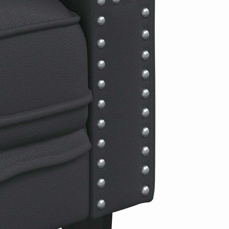 vidaXL チェスターフィールドソファ 3人掛け ブラック フェイクレザー 家具 ソファ 代引不可_6