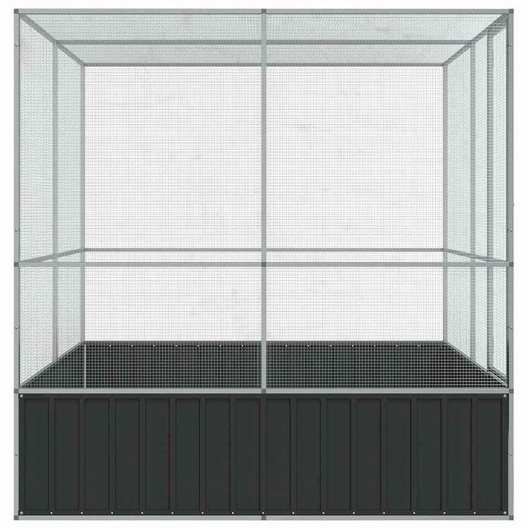 vidaXL 鳥小屋 シルバー 211x207x212 cm スチール 動物 ペット用品 ペット用品 鳥用品 取りかご・スタンド 代引不可_4
