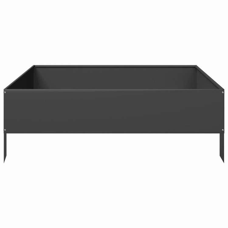 vidaXL ガーデンレイズドベッド ブラック 100x100x33.5 cm スチール ホーム ガーデン 芝 ガーデン ガーデニング 鉢植え・プランター 代引不可_3