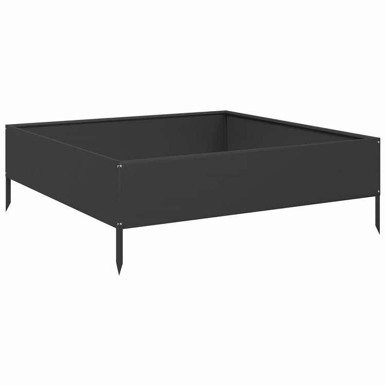 vidaXL ガーデンレイズドベッド ブラック 100x100x33.5 cm スチール ホーム ガーデン 芝 ガーデン ガーデニング 鉢植え・プランター 代引不可_5