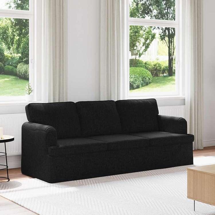vidaXL ソファ ブラック 201 x 80 85 cm 布 家具 代引不可 : リコメン