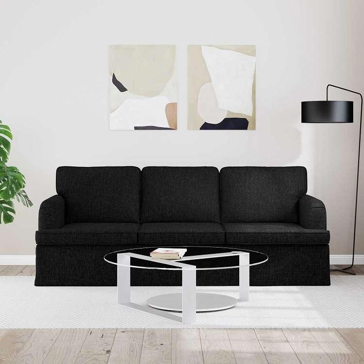 vidaXL ソファ ブラック 201 x 80 85 cm 布 家具 代引不可 : リコメン