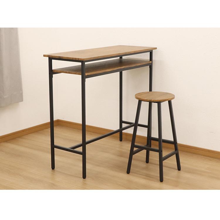 カウンターテーブル 棚付き 幅100×奥行き40cm カウンター ハイテーブル