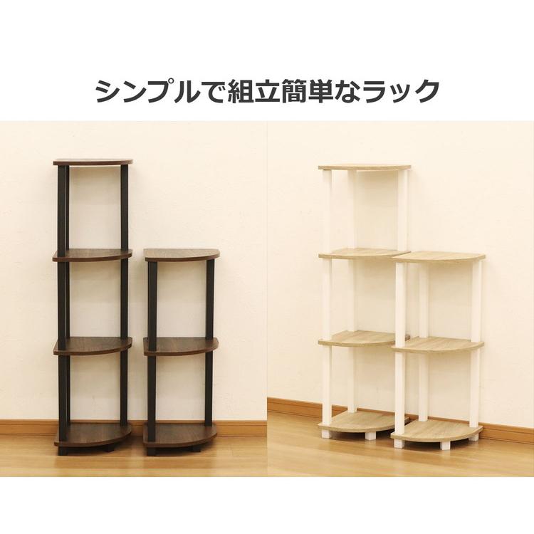 【美品】コーナーラック コーナー飾り棚 3段収納 茶色 　北欧風　98-12 Amazon｜木製コーナー収納棚 折り畳み可能な3段コーナーラック 独立式