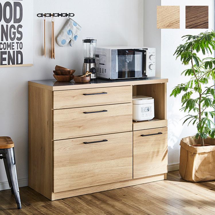 キッチンカウンター 食器棚 幅105 奥行45 高さ83 ステンレス天板 完成