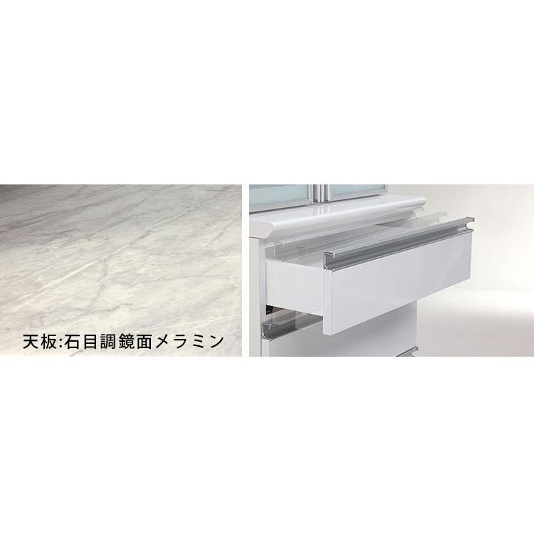 食器棚 キッチンボード 幅90 奥行48 高さ203 完成品 国産 モイス加工 レンジ台 レンジボード 大容量 ソフトクローズ キッチン 収納 木目 代引不可_6