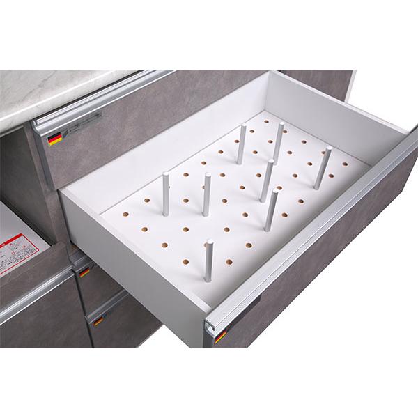 食器棚 キッチンボード 幅130cm 奥行48cm 高さ198cm カップボード ダイニングボード 130cm セラミック調 グレー 130cm幅 食器家電収納棚 レンジ台 代引不可_6