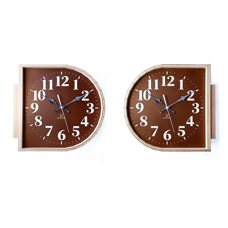 時計 壁掛け 両面時計 裏表どちらからも見れる 木製 日本製 おしゃれ