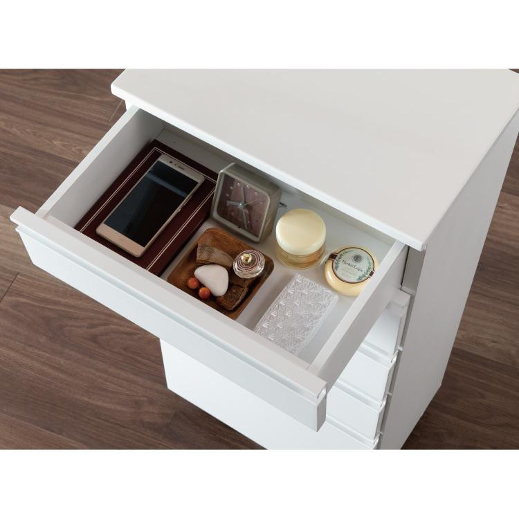 一生紀 サニタリーチェスト 完成品 幅45 奥行30 高さ90 DRITTO キャスター付き ランドリーチェスト 鏡面 ホワイト 白 スリム ランドリーラック 代引不可 