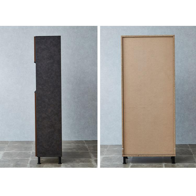 シューズボックス ハイタイプ 幅75cm ミラー付き 国産 完成品 奥深
