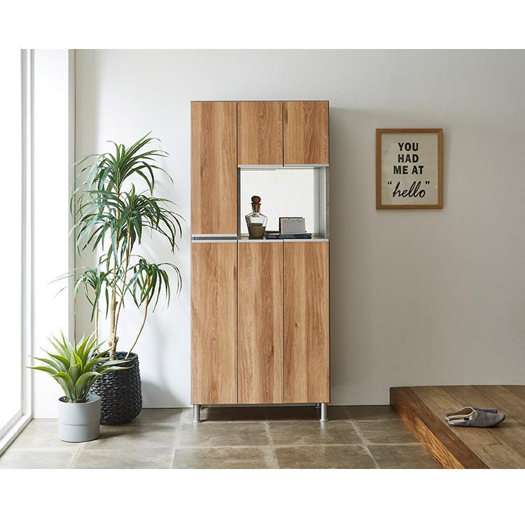 シューズボックス ハイタイプ 幅75cm ミラー付き 国産 完成品 シューズボックス ハイタイプ 幅75cm ミラー付き 国産 完成品