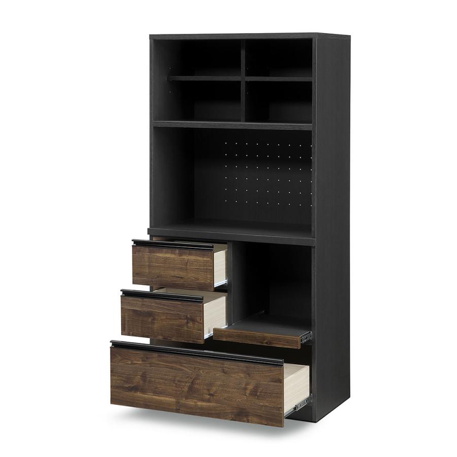 食器棚 レンジ台 大容量 2口コンセント付き 90cm幅 キッチンボード　オーク 食器棚 キッチンボード 日本製 幅90cm 引き戸タイプ キッチン