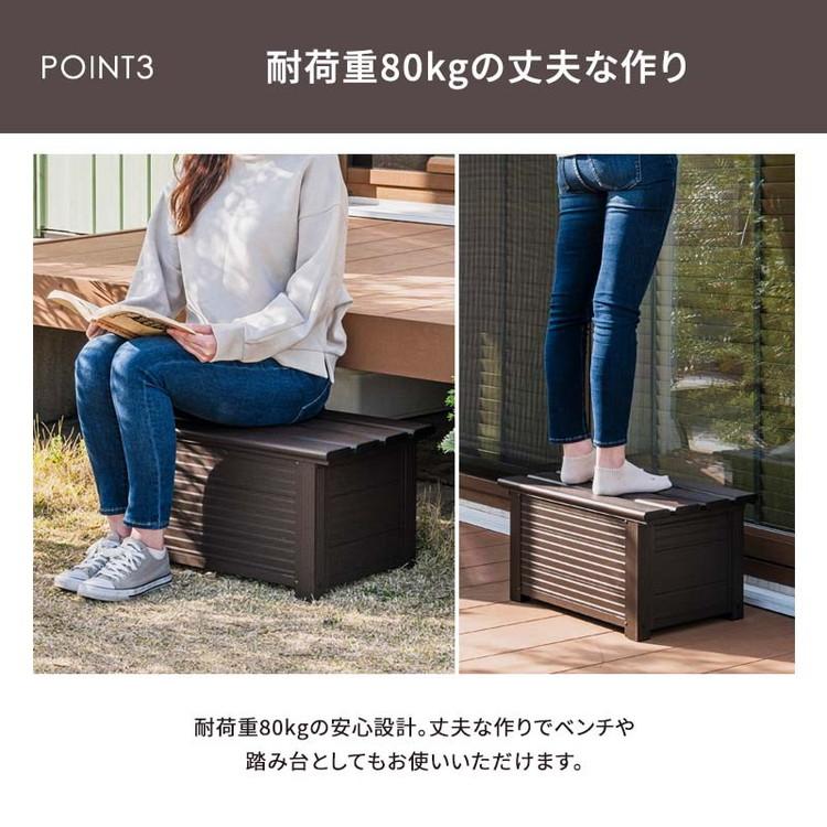 屋外物置 アルミボックス 容量29L 幅60cm アルミ縁台ストッカー 収納庫