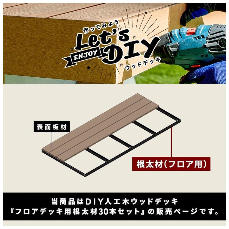 根太材 フロアデッキ用 30本 200cm ガーデニング テラス ベランダ 樹脂 人工木デッキ用 フロアデッキ DIY おしゃれ キット デッキ ガーデンデッキ 代引不可_2