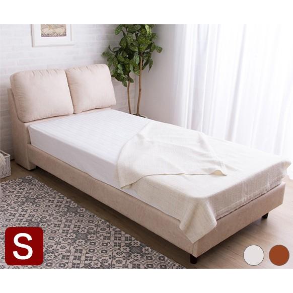 レザー調ファブリックベッド シングル くつろぎ背もたれ ヘッドボード ボリューム フレーム レザーベッド クラシック 代引不可