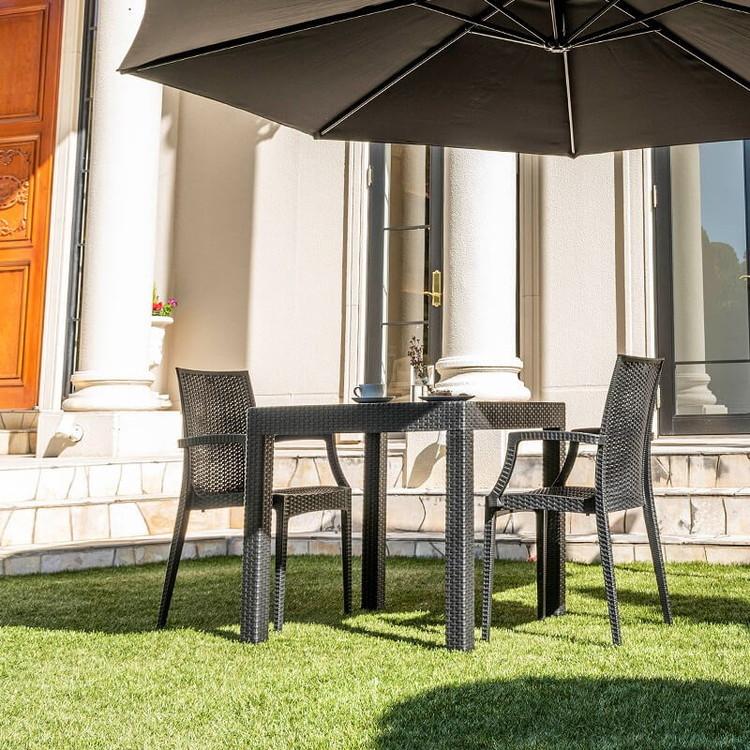 ラタン調 ガーデン 3点セット ピクシス 肘付き ガーデンチェア2