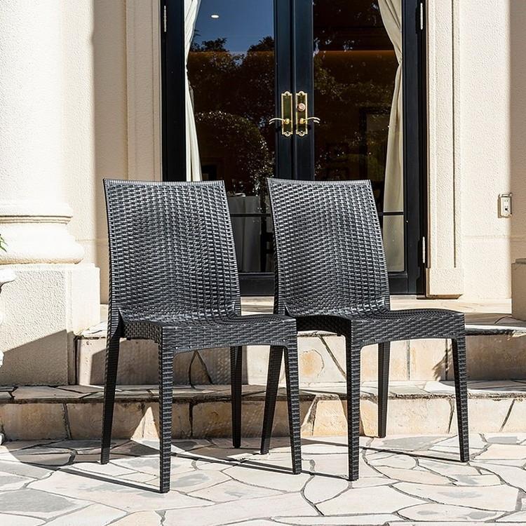 ラタン調 チェア 肘無し ピクシス 6脚セット アウトドア チェア 椅子 屋外 アウトドアチェア ベランダ テラス ガーデンファニチャー 代引不可_10