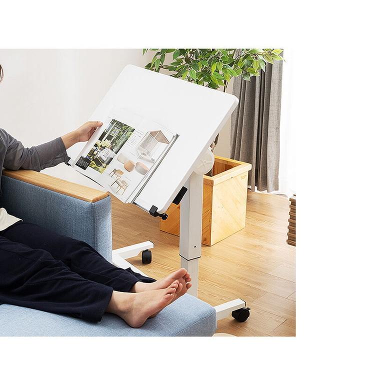 天板角度調整可能 昇降式サイドテーブル 幅75cm サイドテーブル