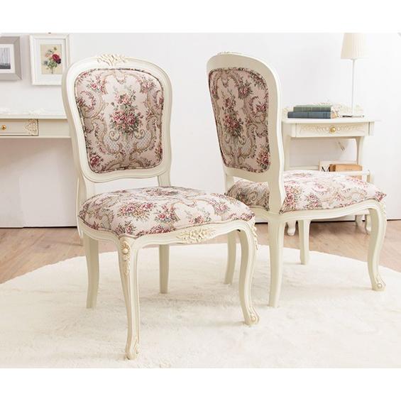 チェア2脚セット ダイニングチェア アンティーク調猫脚シリーズ