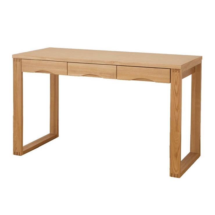 デスク 天然木タモ突板デスク 幅120cm 奥行45cm 引出し 北欧風 長机