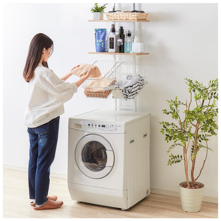 突っ張り式 棚2枚 バスケット2個 洗濯機ラック つっぱり 洗濯機 ラック 収納 収納棚 ランドリー ランドリーラック 収納ラック 代引不可 :3h-sym-301:リコメン堂インテリア館 - 通販 - Yahoo!ショッピング 突っ張り式 棚2枚 バスケット2個 洗濯機ラック つっぱり 洗濯機 ラック 収納 収納棚 ランドリー ランドリーラック 収納ラック 代引不可 :3h-sym-301:リコメン堂インテリア館 - 通販 - Yahoo!ショッピング