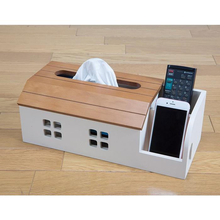 ティッシュボックス ティッシュ コンパクト リモコン入れ リモコン収納