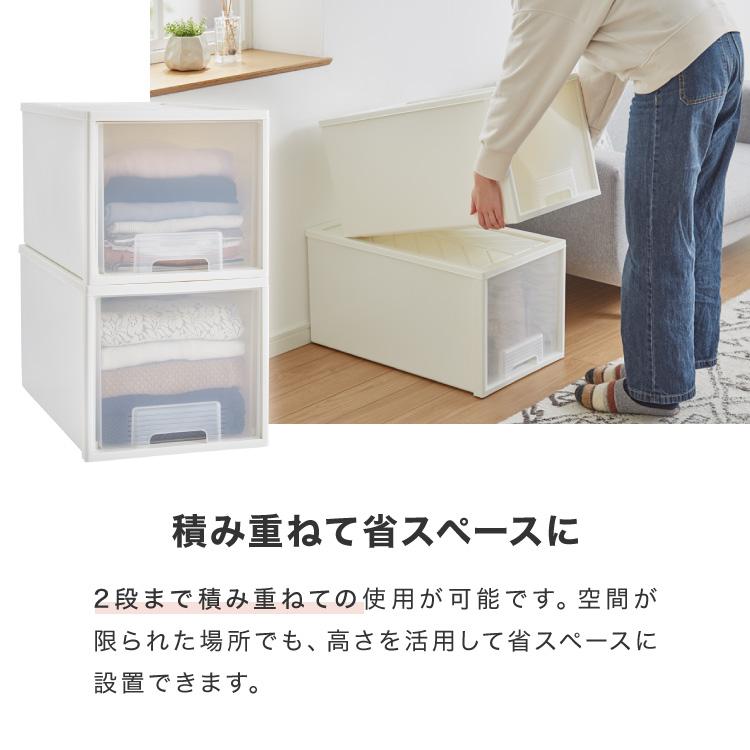 日本製 収納ケース 深型4個セット 奥行60cm 幅36cm 高さ32.5cm