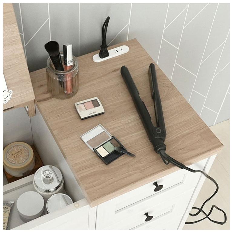 ドレッサー デスク 兼用 ドレッサーデスク ホワイト×グレー コンパクト