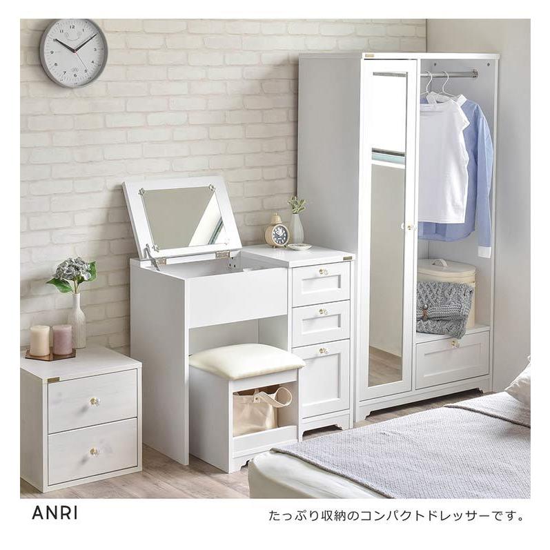 ドレッサー デスクドレッサー スツール 北欧 化粧台 メイクドレッサー 幅80cm 鏡台 引き出し 引出し 鏡 デスク テーブル 代引不可_5