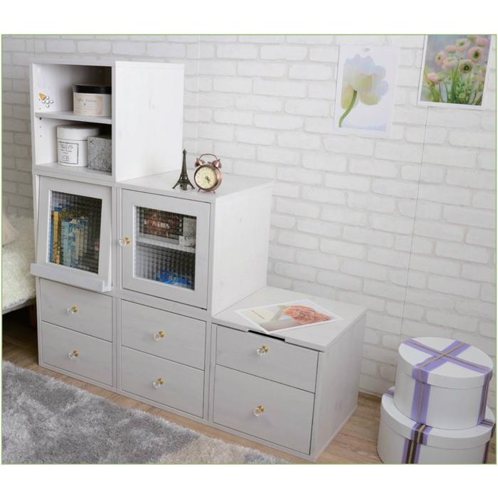 キューブボックス ミラー付コスメボックス 幅39cm高さ39cm ドレッサー